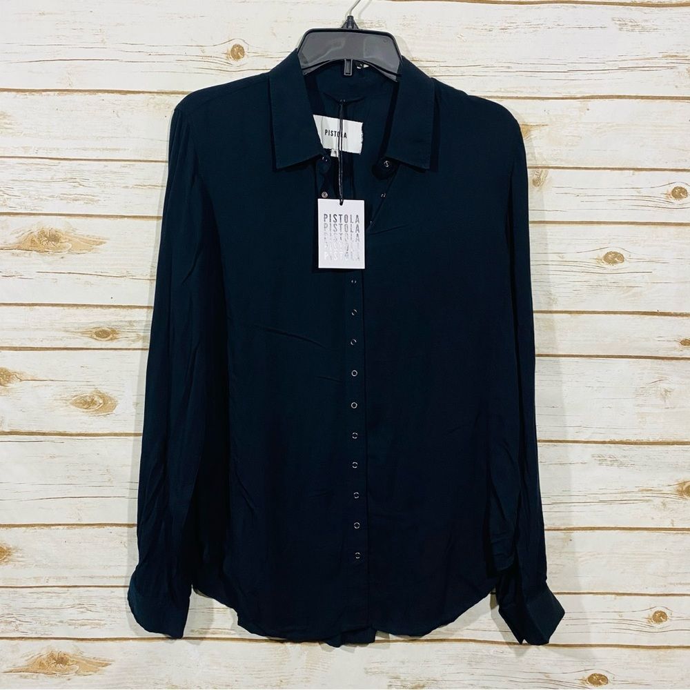 Pistola Women’s Black Button-Up Long Sleeve Shirt Size S